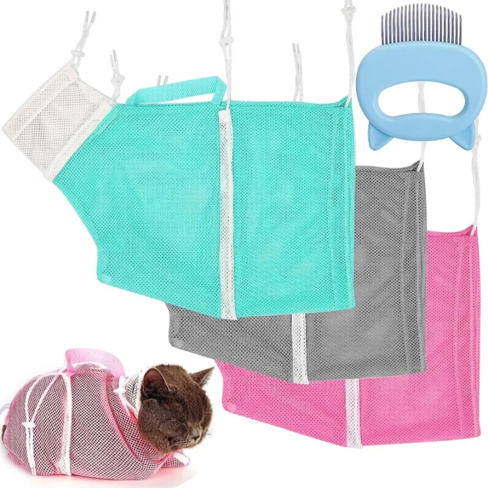 Cat bathing bag set with free comb
